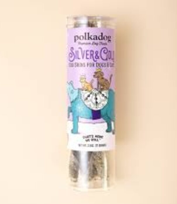 Polka Dog Holiday Tube Silver & Gold Cod Skin 2.5 oz