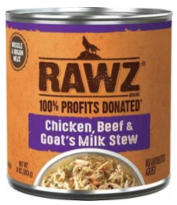 RAWZ Canned Dog Chicken, Beef, & Goat's Milk Stew 10 oz
