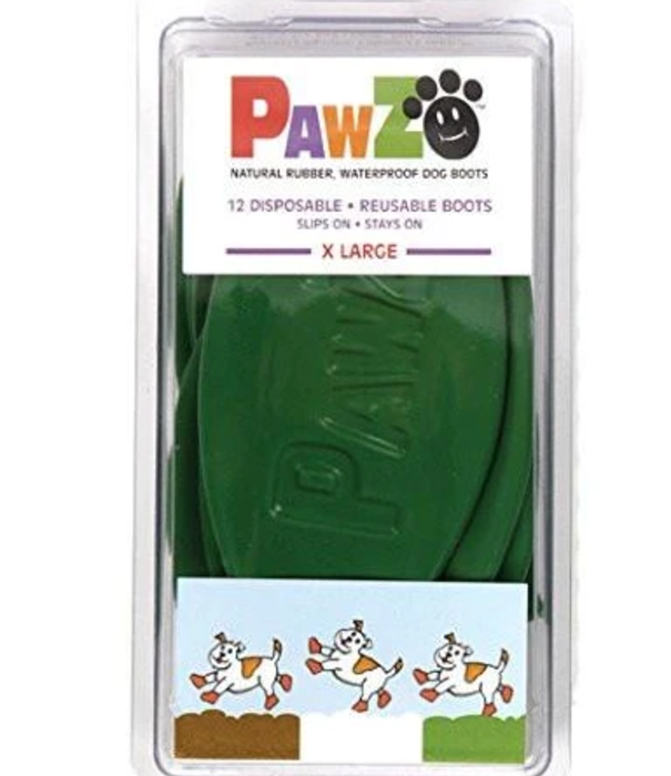 Pawz Pawz Dog Boots Green 12 ct