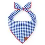 The Foggy Dog Blue Gingham Summer Dog Bandana Medium