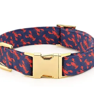 The Foggy Dog Catch of the Day Navy Dog Collar Large