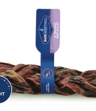 Barkworthies Braided Beef Gullet 6”