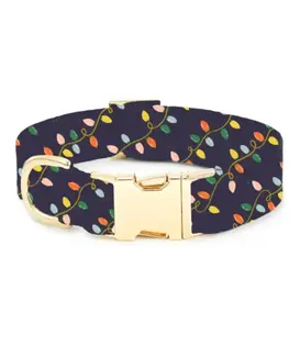 The Foggy Dog Rifle Paper Co. x TFD Holiday Lights Dog Collar Medium