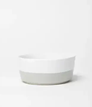 Waggo Dipper Ceramic Dog Bowl Light Grey Medium