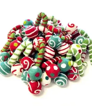 Dharma Dog Karma Holiday Cat Toy Canes & Balls