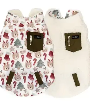 Lucy & Co The Jingle Bells Reversible Teddy Vest  X-Large