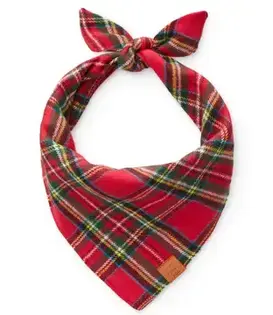 The Foggy Dog Tartan Plaid Flannel Holiday Dog Bandana Small