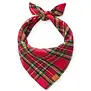 The Foggy Dog Tartan Plaid Flannel Holiday Dog Bandana Small