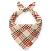 The Foggy Dog Eggnog Plaid Flannel Holiday Dog Bandana Large
