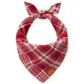 The Foggy Dog Marsala Plaid Flannel Holiday Dog Bandana Large