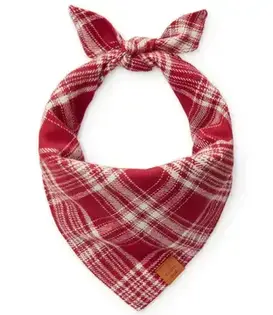 The Foggy Dog Marsala Plaid Flannel Holiday Dog Bandana Large