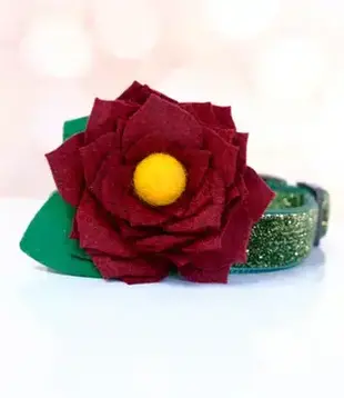 Mimi Green Joy Holiday Dog Collar Sienna Flower