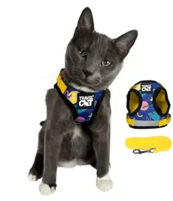 Travel Cat Travel Cat The 90s Cat Harness & Leash Set SMALL