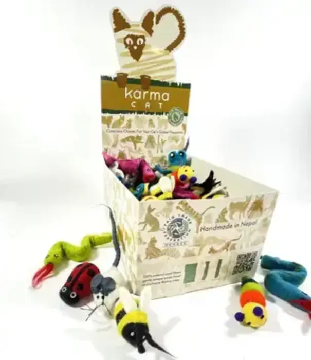 Dharma Dog Karma Cat Karma Cat Inc. Assorted Backyard Cat Wool Pet Toy