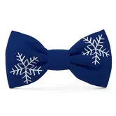The Foggy Dog Snowflakes Embroidered Dog Bow Tie Large