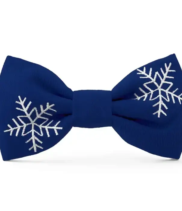 The Foggy Dog The Foggy Dog Snowflakes Embroidered Dog Bow Tie Large