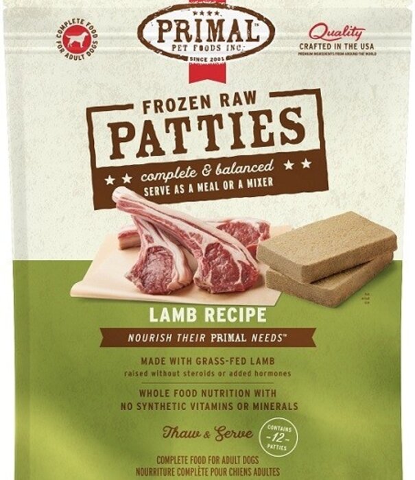 Primal Dog Frozen Raw Lamb Patties 6 LB