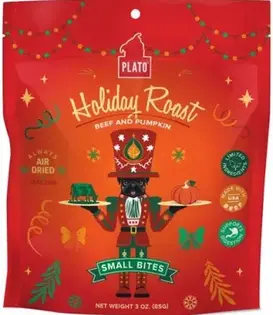 Plato Dog Holiday Roast Small Bites Beef & Pumpkin 3oz