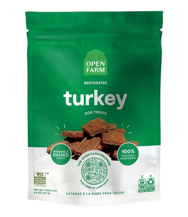 Open Farm Dog Treat Dehydrated Turkey 4.5 Oz