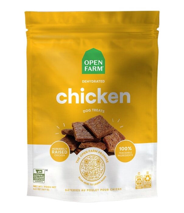 Open Farm Dog Treat Dehydrated Chicken 4.5 Oz