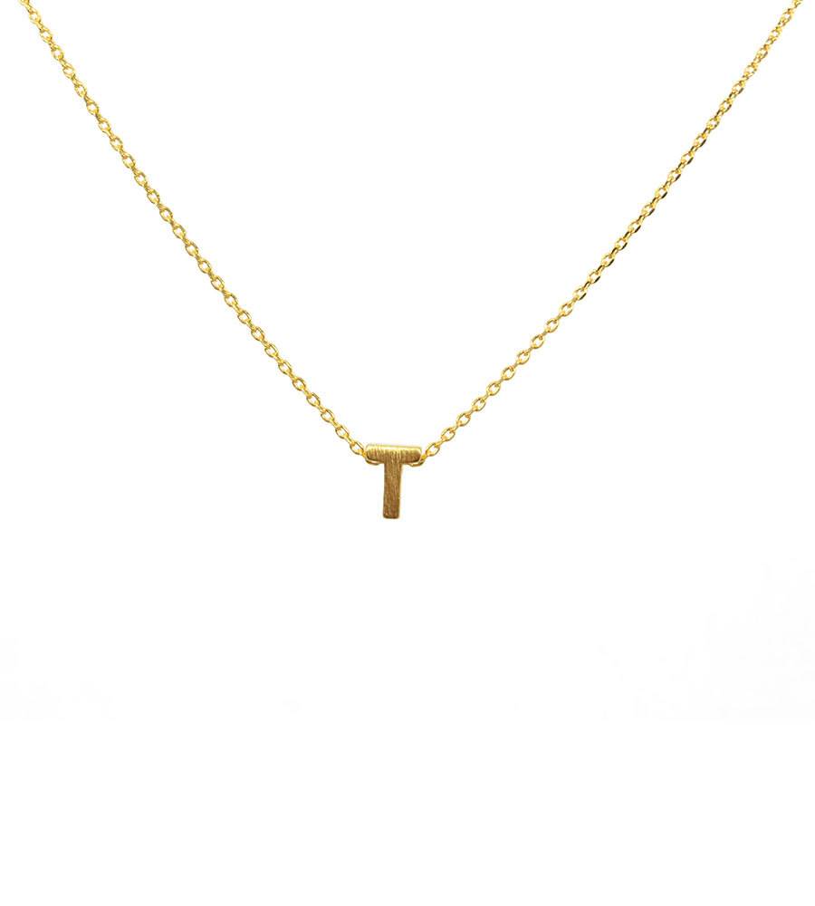 Initial Necklace Gold T