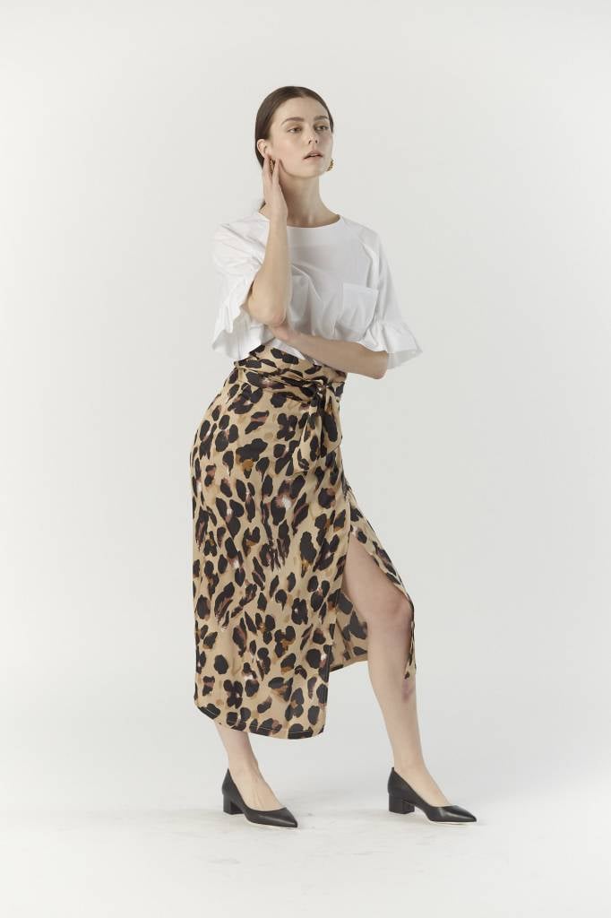 never fully dressed leopard wrap skirt