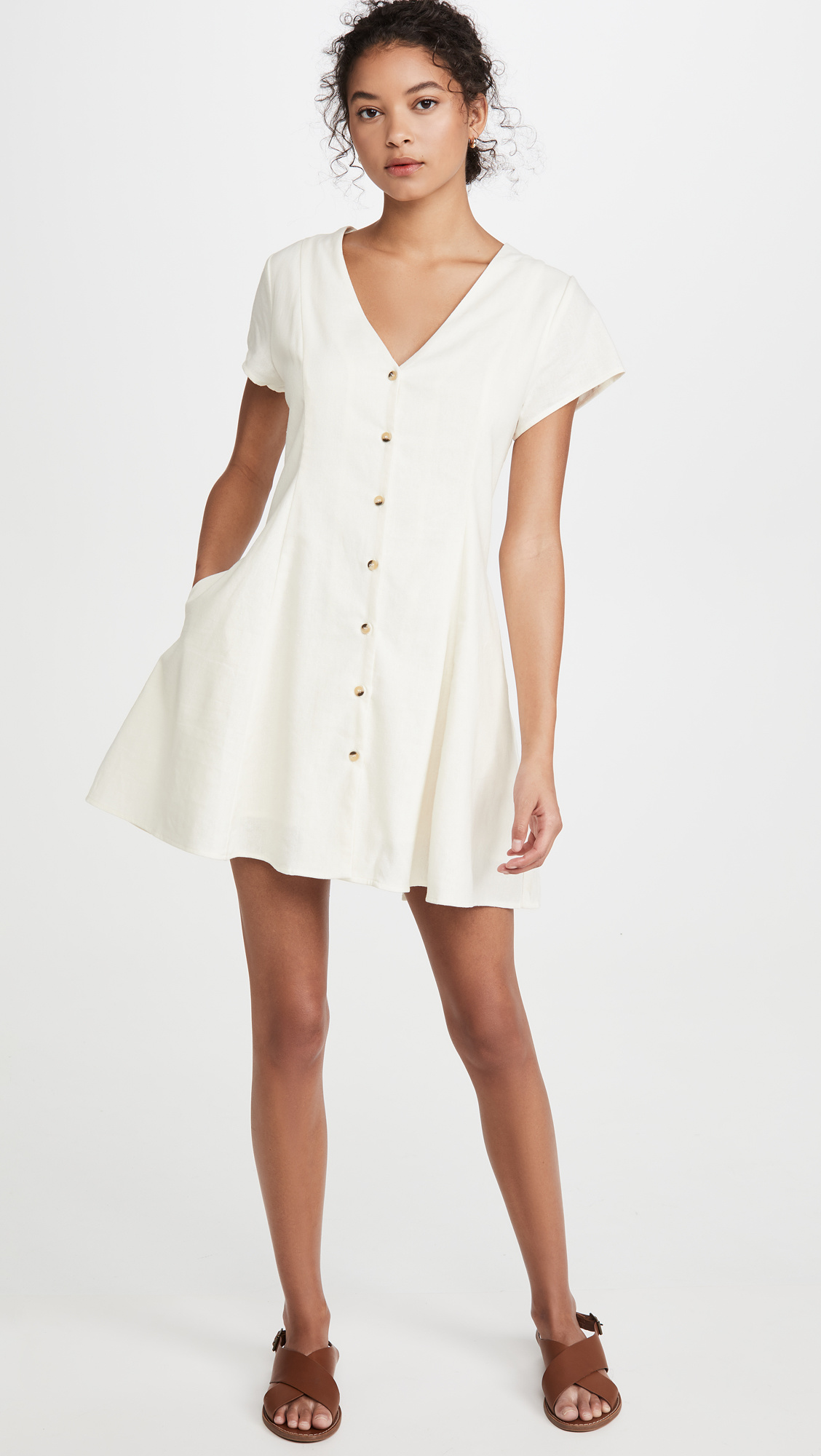 long white linen dress
