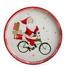 TAG HERE COMES SANTA TIN TRAY