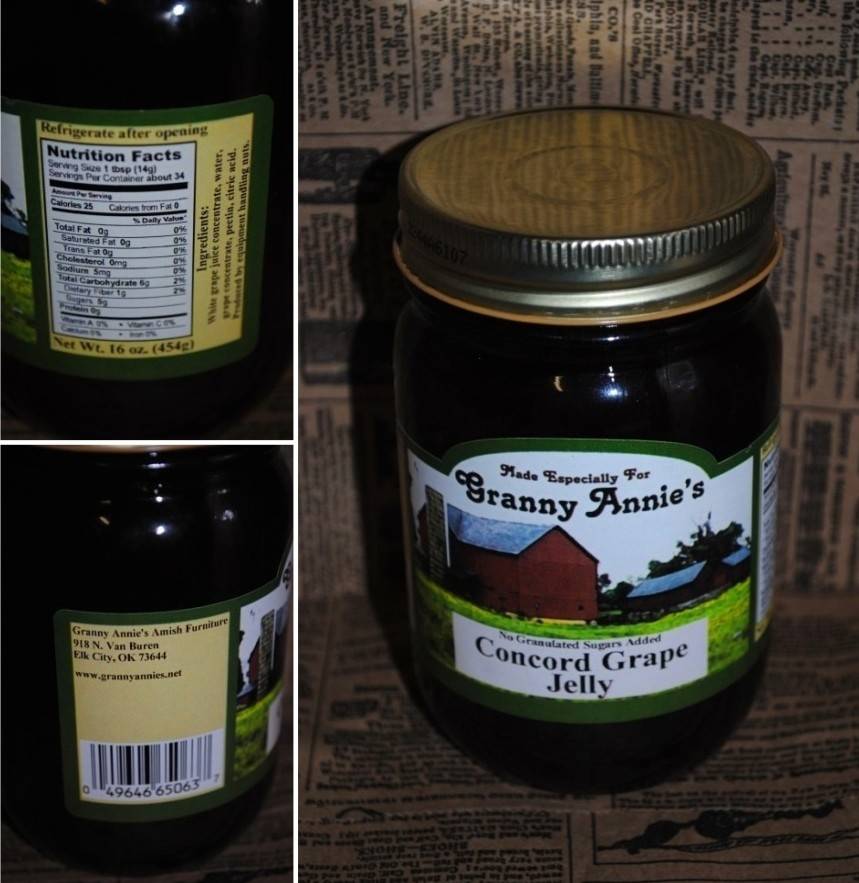 TROYER CHEESE CONCORD GRAPE JELLY NSA