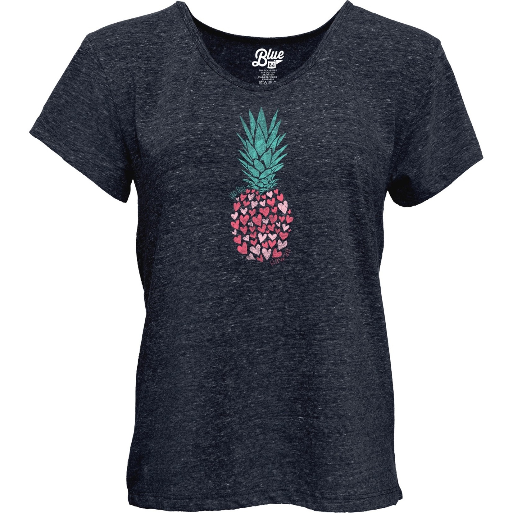 Blue 84 Reclaiming Pineapple Hearts Ladies T-shirt