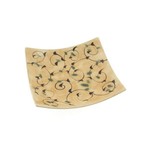 Kotobuki Trading Co. Inc Plate Square Gold/Taupe Arabesque