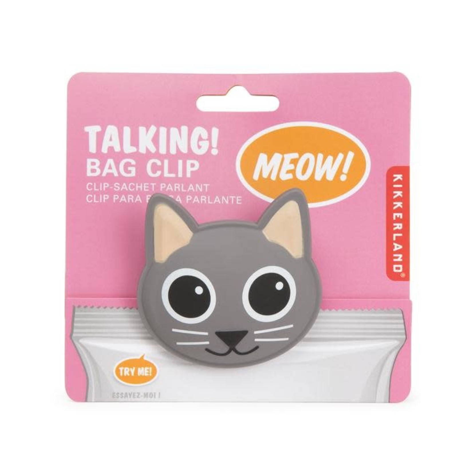 Kikkerland Talking Bag Clip Cat