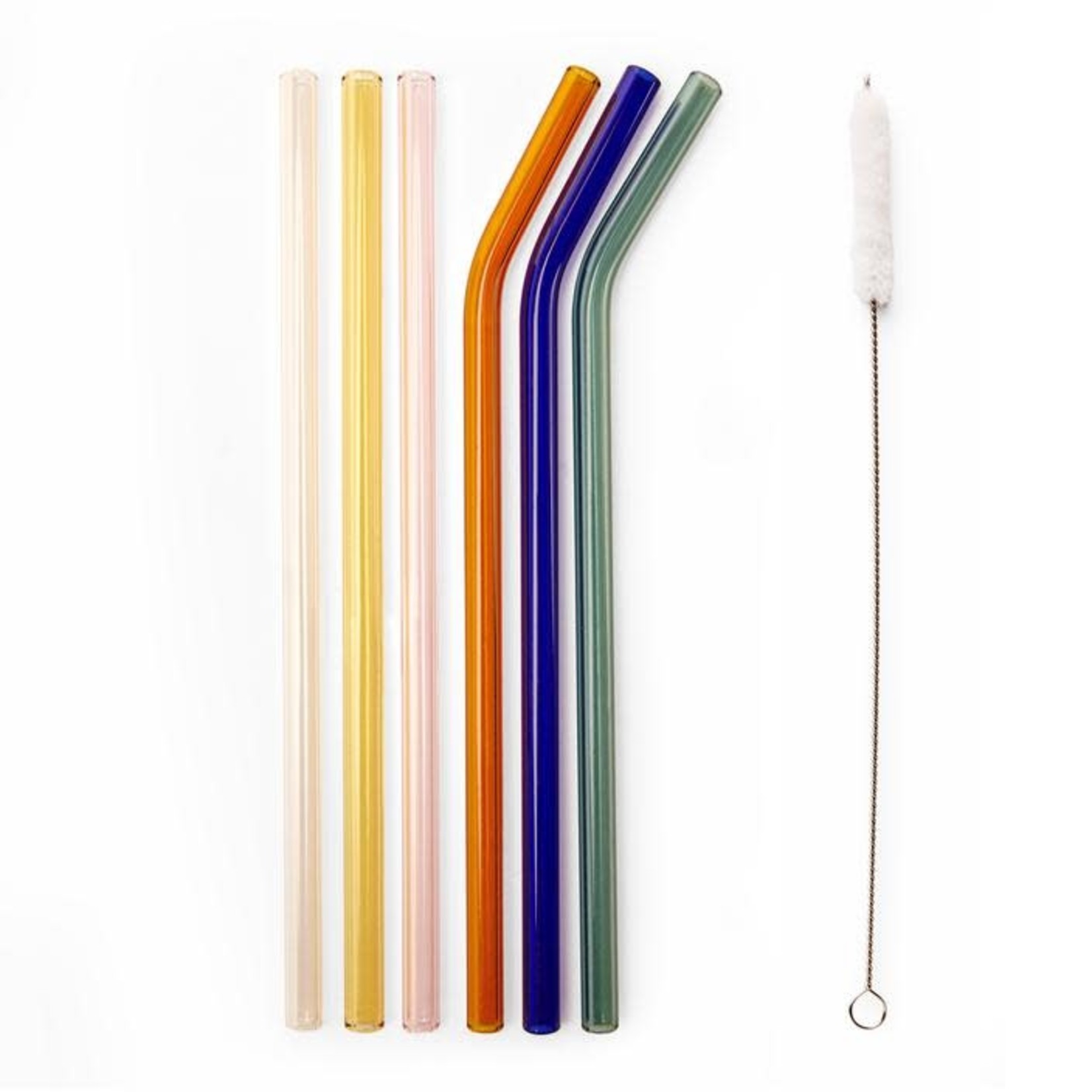 Kikkerland Colored Reusable Glass Straws