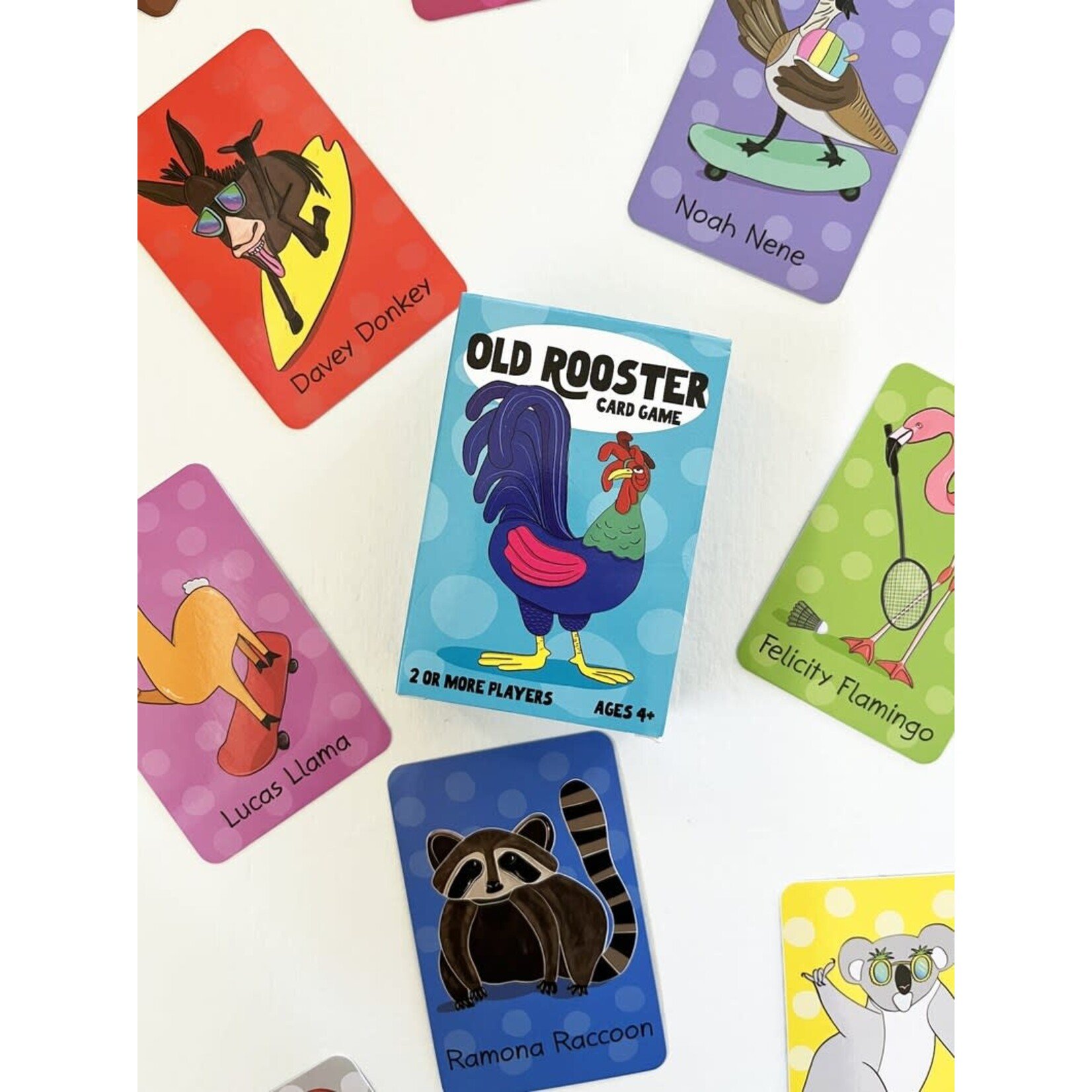 Left Right Design Old Rooster Card Game 4+