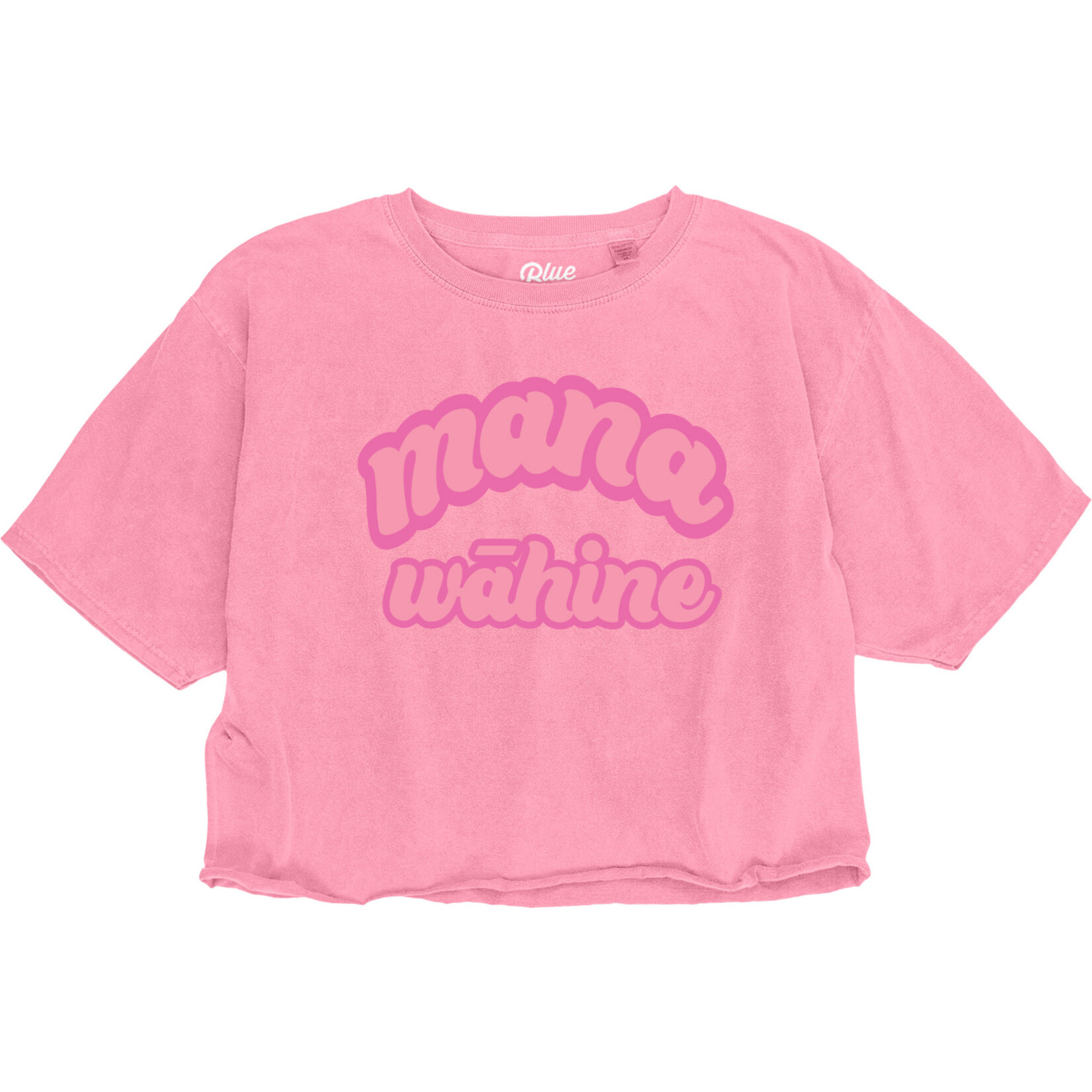 Blue 84 "Mana Wahine" Bottlenose Font Puff Cropped RS Tee
