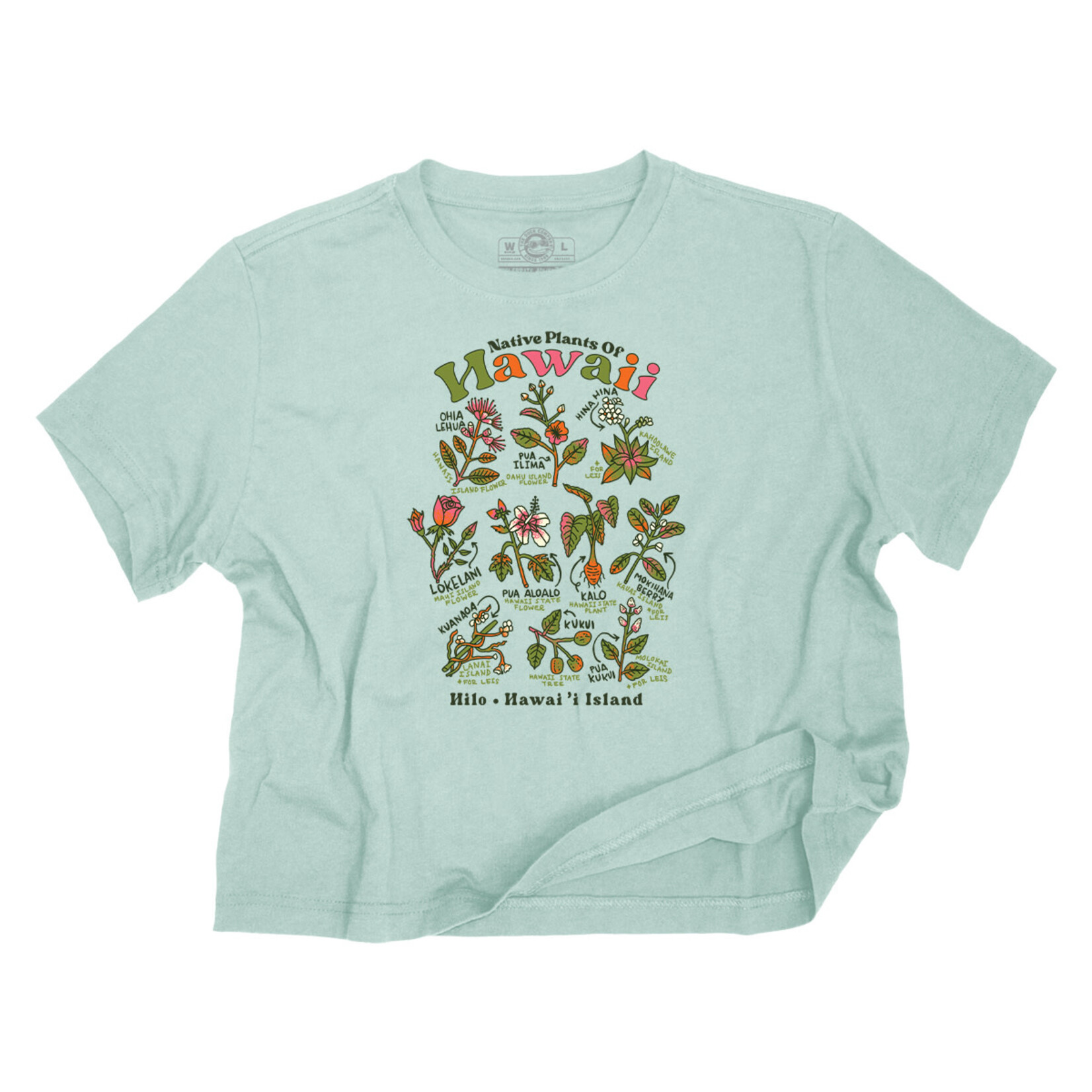 The Duck Company Hawaiian Plants Enzyme Wash Cropped S/S Tee