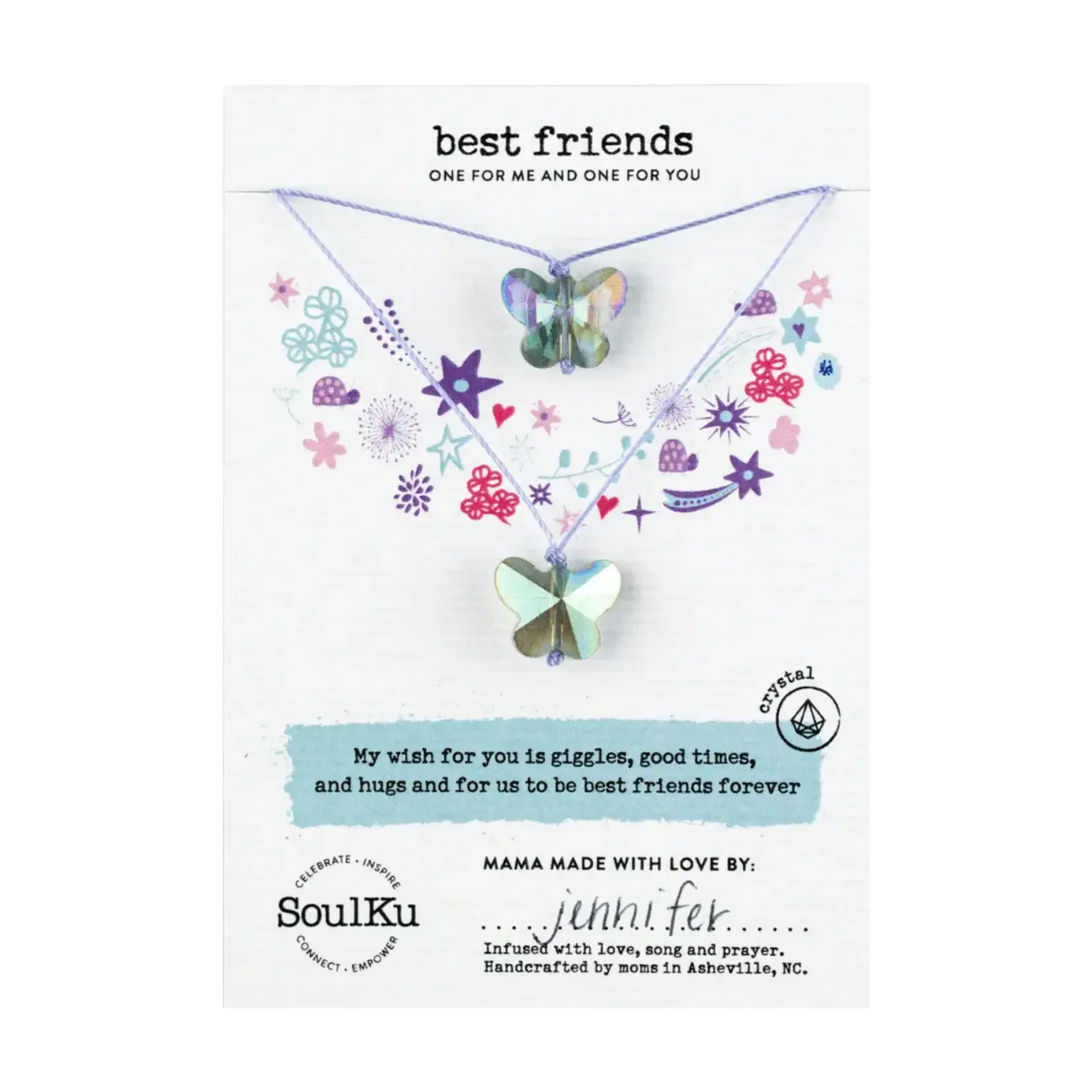 SoulKu Little Wishes Necklace - Brilliant Blue - Best Friends