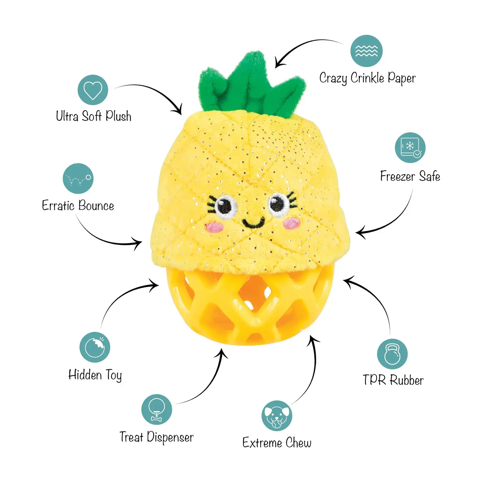 Fringe Pining for You TPR w/Plush Dog Toy