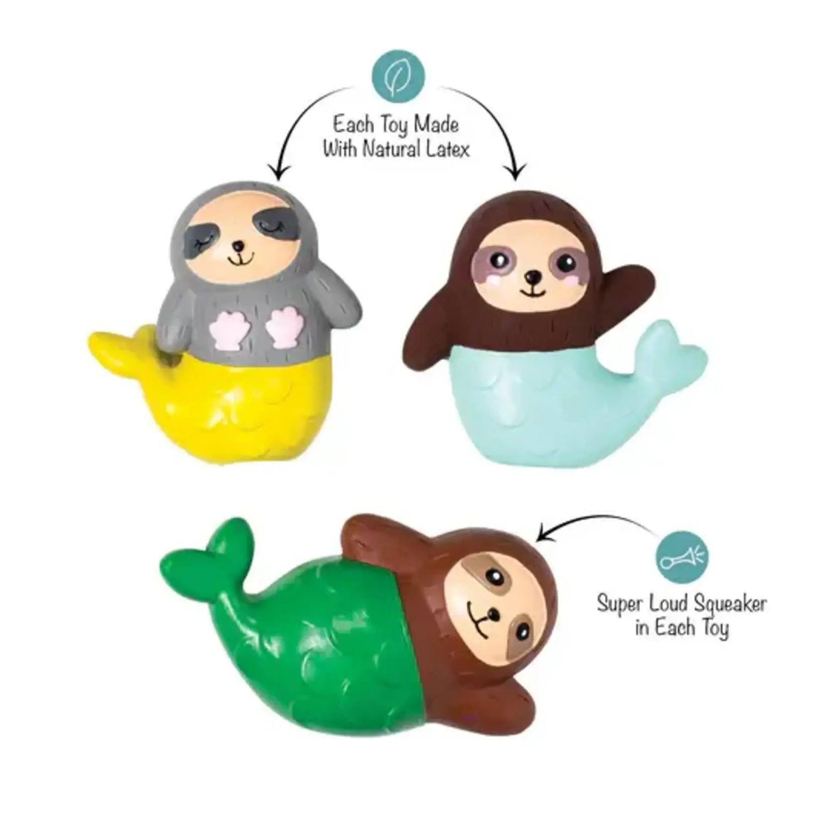 Fringe Little Sloth Maids 3pc. Mini Latex Dog Toys