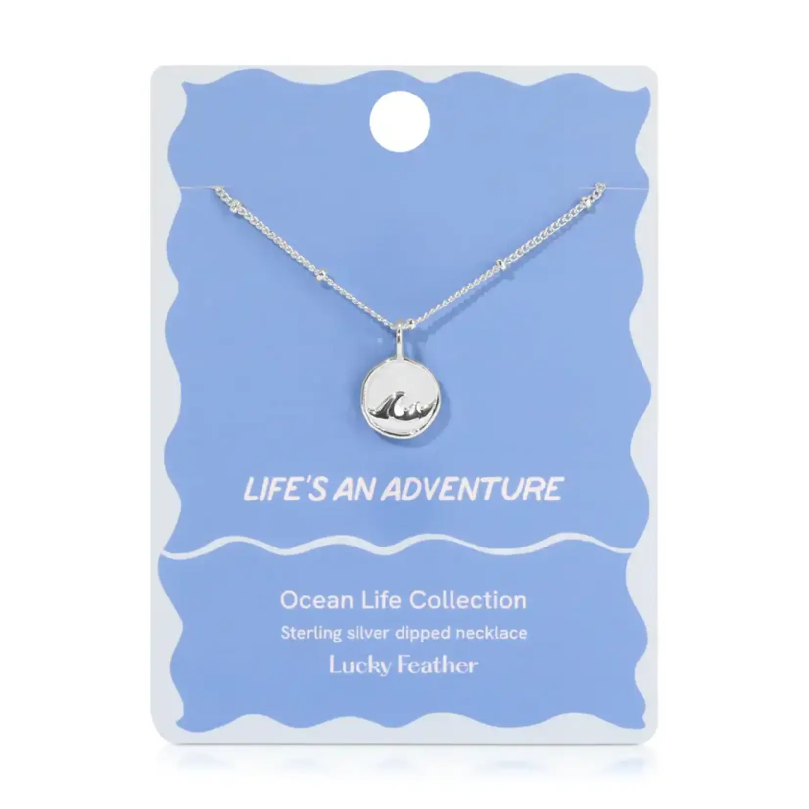 Lucky Feather Ocean Life - Silver Necklace -
