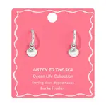 Lucky Feather Ocean Life - Silver Earrings -