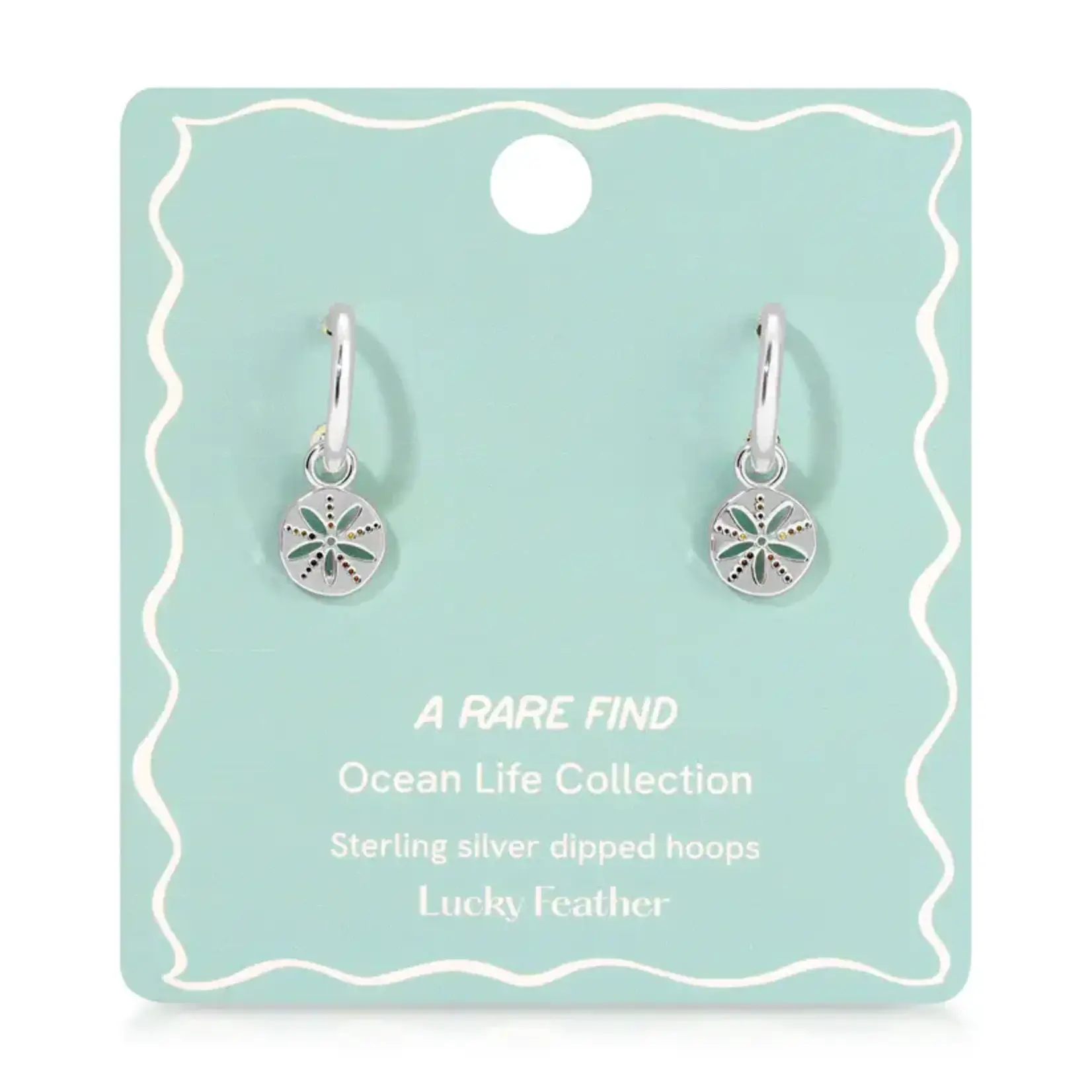 Lucky Feather Ocean Life - Silver Earrings -