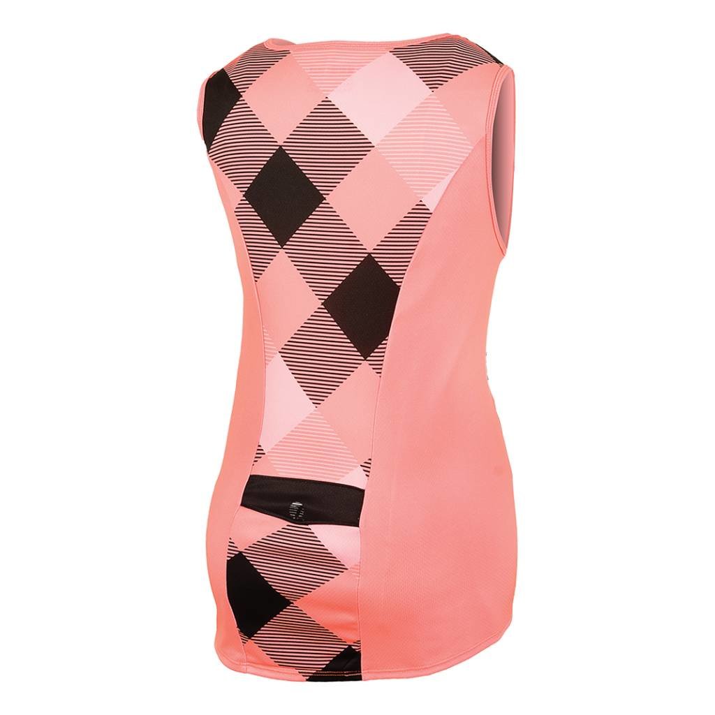 SHEBEEST EASY V TANK, GINGHAM FLAMINGO