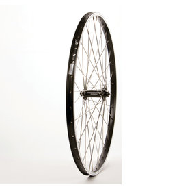 WHEEL SHOP *Wheel Shp, Frnt 26" Wheel, 36H Black Ally Duble Wall Alex DM-18/ Black Shiman HB-RM70 QR Hub, Stainless Spkes