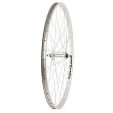 WHEEL SHOP Wheel Shp, Frnt 26" Wheel, 36H Silver Ally Single Wall Ev E Tur 20/ Silver Frmula FM-21 Nutted Axle Hub, Steel Spkes