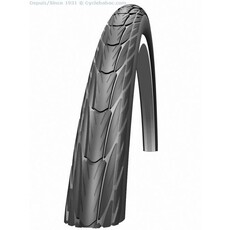 Schwalbe * 26x1 3/8, 590, Schwalbe Delta Plus, Bk, Reflex, Tire, reflective sidewall