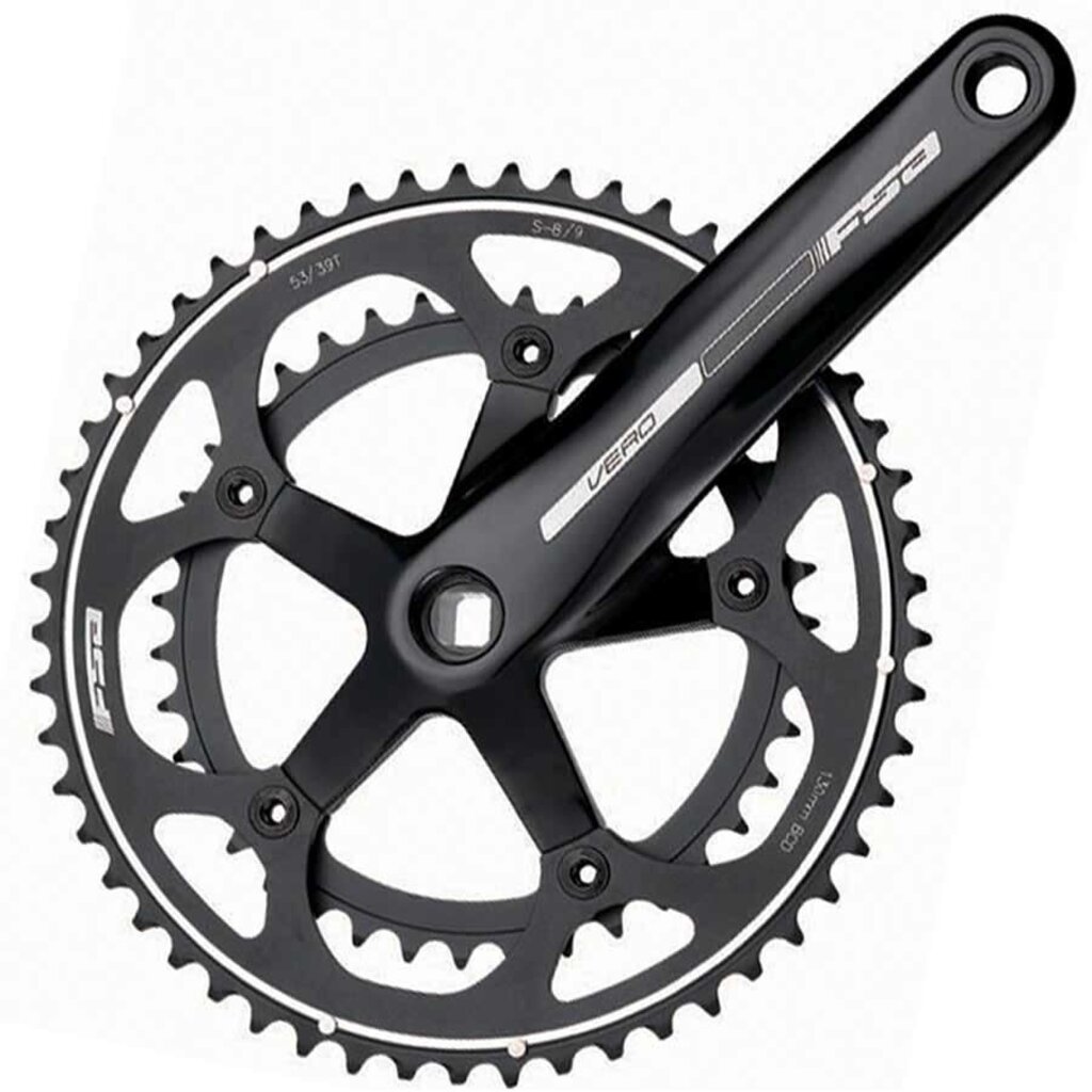 FSA * FSA, Ver, Crankset, 10/11 sp., 170mm, 34/50T, BCD:110mm, Carre, 43.5mm, Black, 688g