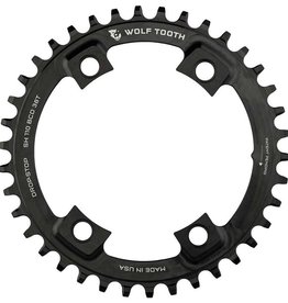 Wolf Tooth components Wlf Tth, Drp Stp fr Shiman 4x110mm, 42T, 9-11sp., BCD: 110mm, 4 Blt, uter Chainring, Aluminium, Black