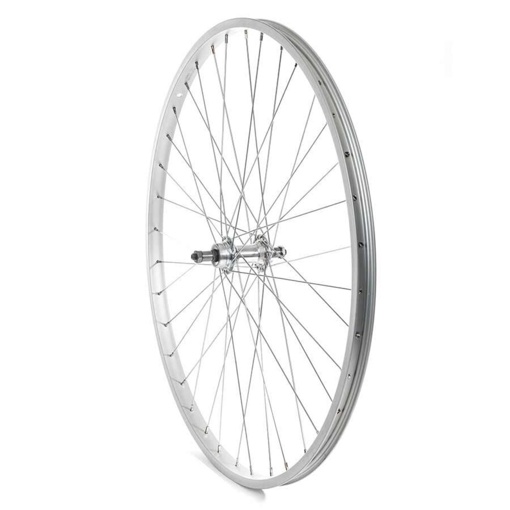 Handbuilt Wheels * Wheel Shop, Rear 27'' Wheel Alex C303 Silver / JY-434 Silver, 36 Steel spokes, Nutted axle, For freewheel (27x1 1/4)