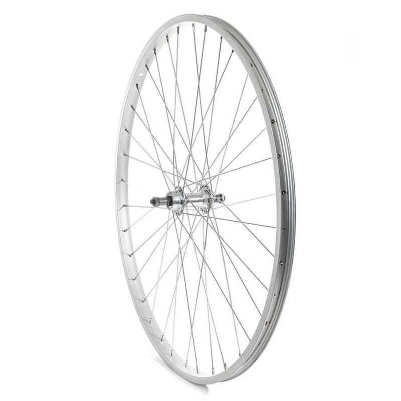 Handbuilt Wheels * Wheel Shop, Rear 27'' Wheel Alex C303 Silver / JY-434 Silver, 36 Steel spokes, Nutted axle, For freewheel (27x1 1/4)